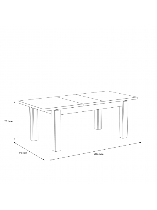 Raztegljiva miza  ALCA 160-206x90x73 cm hrast