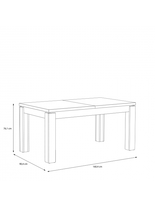 Raztegljiva miza  ALCA 160-206x90x73 cm hrast