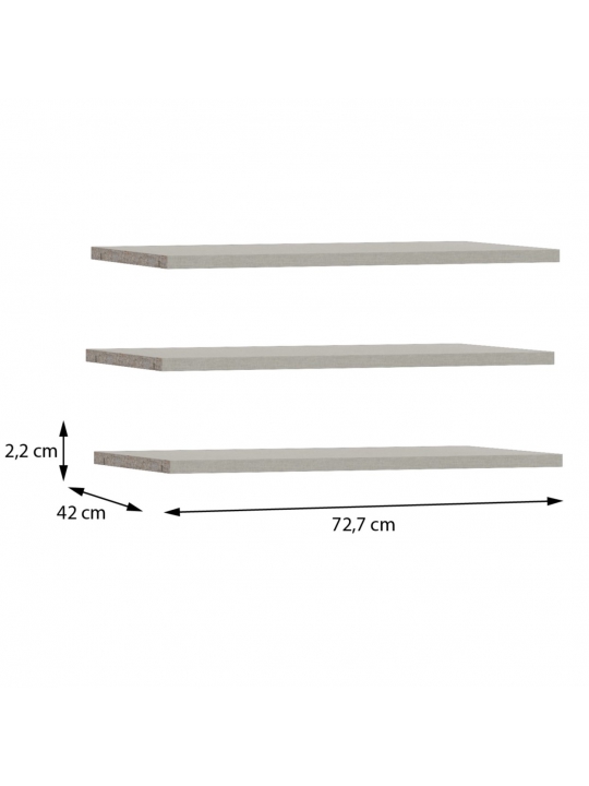 Set treh dodatnih polic za FITTIO 150 cm Set treh dodatnih polic za FITTIO 150 cm