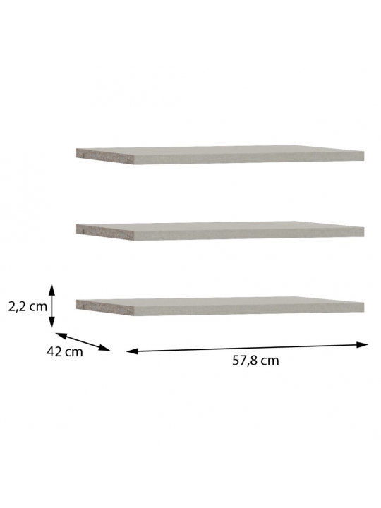 Set treh dodatnih polic za FITTIO 120 cm Set treh dodatnih polic za FITTIO 120 cm