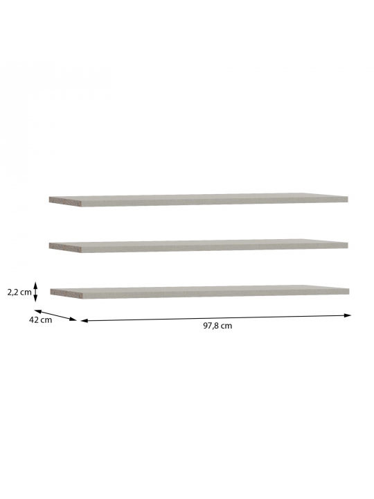 Set 3 dodatnih polic FITTIO 200 cm Set 3 dodatnih polic FITTIO 200 cm