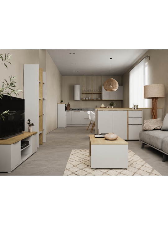 Coffee table ACCESS 466008 white + brown (466008)
