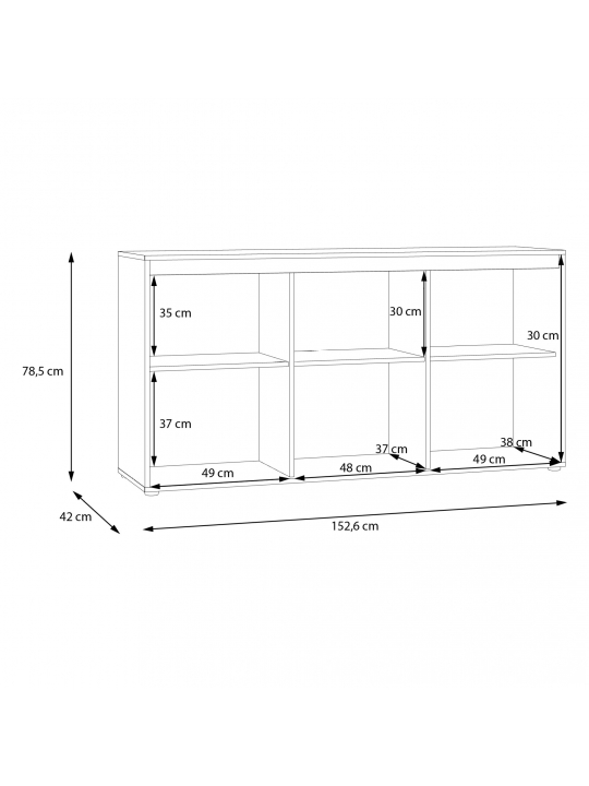 Komoda SKELPE SXPK231-M961 bela + hrast