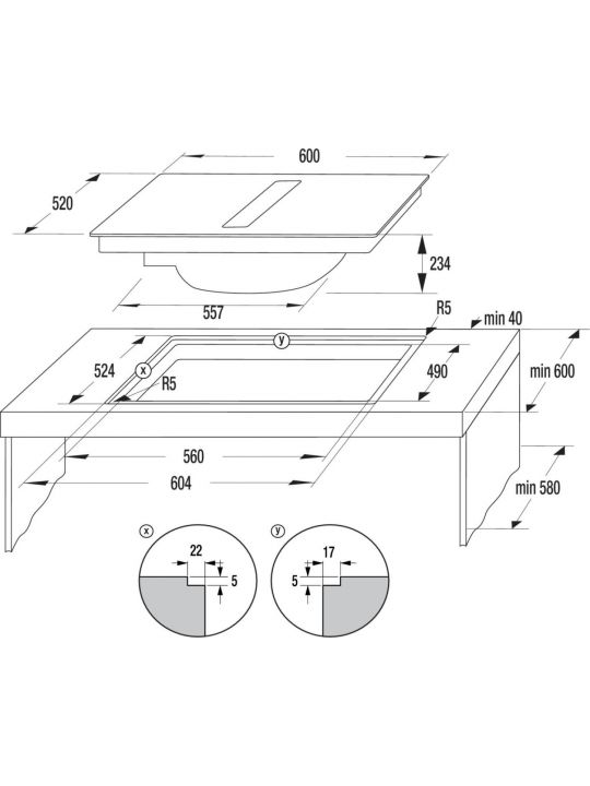 Indukcijska kuhalna plošča z napo GEH8432BSCWF