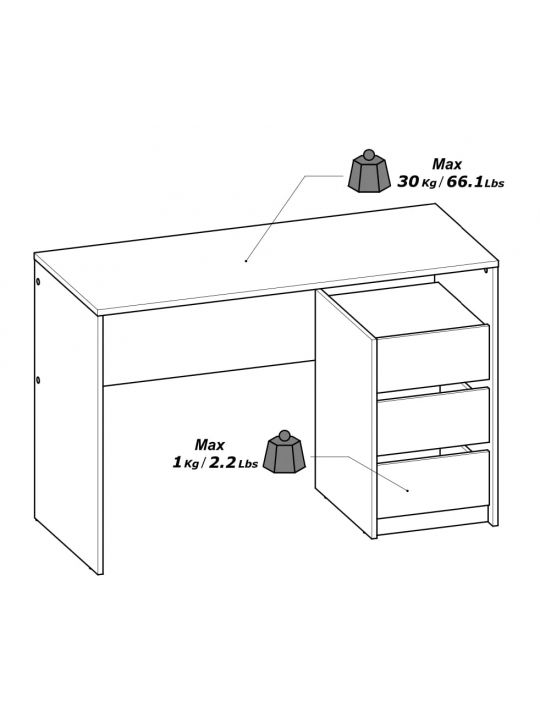 Pisalna miza HARISSON 468657 hrast + bela