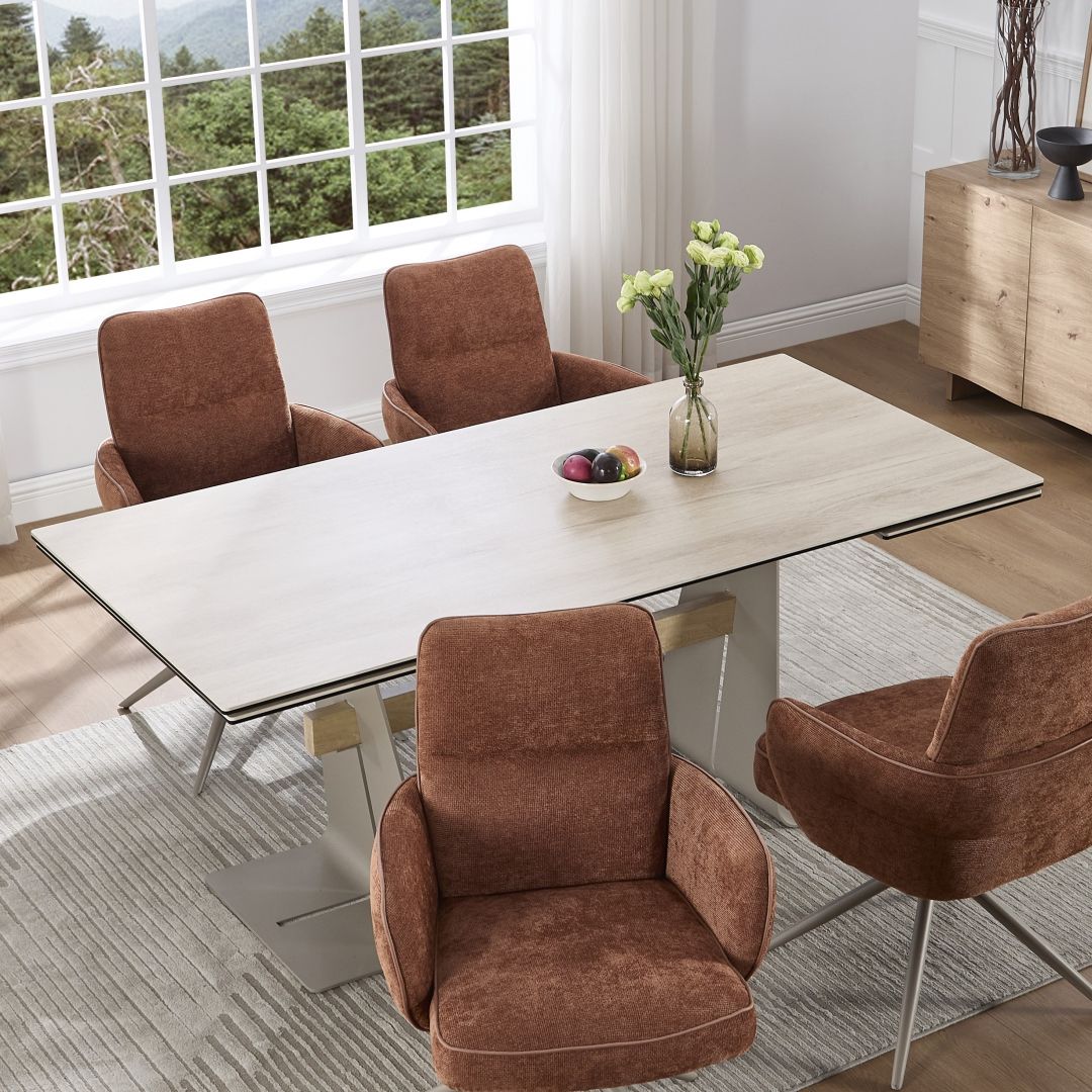 Extendable table NIMIS (180+40+40)x100x76 cm brown Extendable table NIMIS (180+40+40)x100x76 cm brown