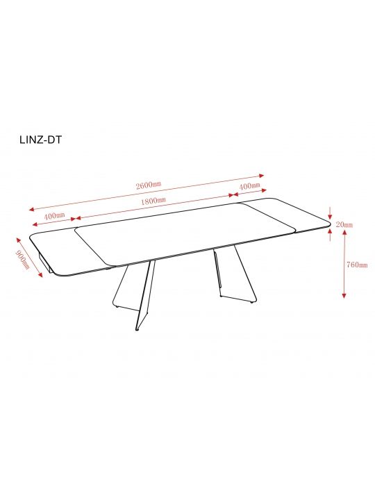 Raztegljiva miza LINIOS 180-260x90x76 cm rjava Raztegljiva miza LINIOS 180-260x90x76 cm rjava