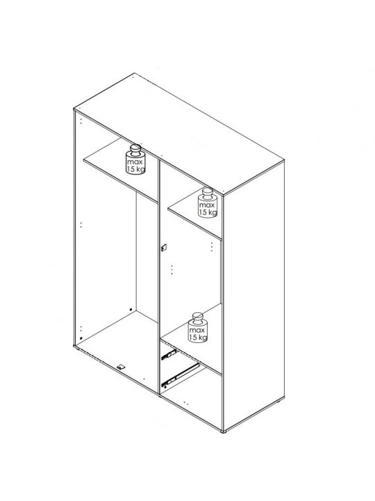 Wardrobe MOKKARIS oak+white MKSS833-C830