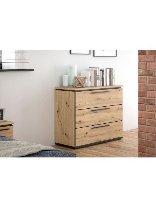 Chest IZO oak+black IZXK211-M195