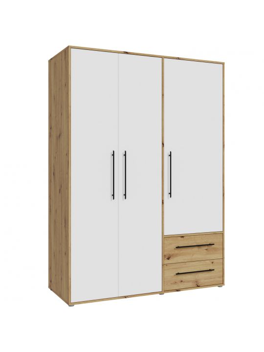 Wardrobe MOKKARIS oak+white MKSS833-C830