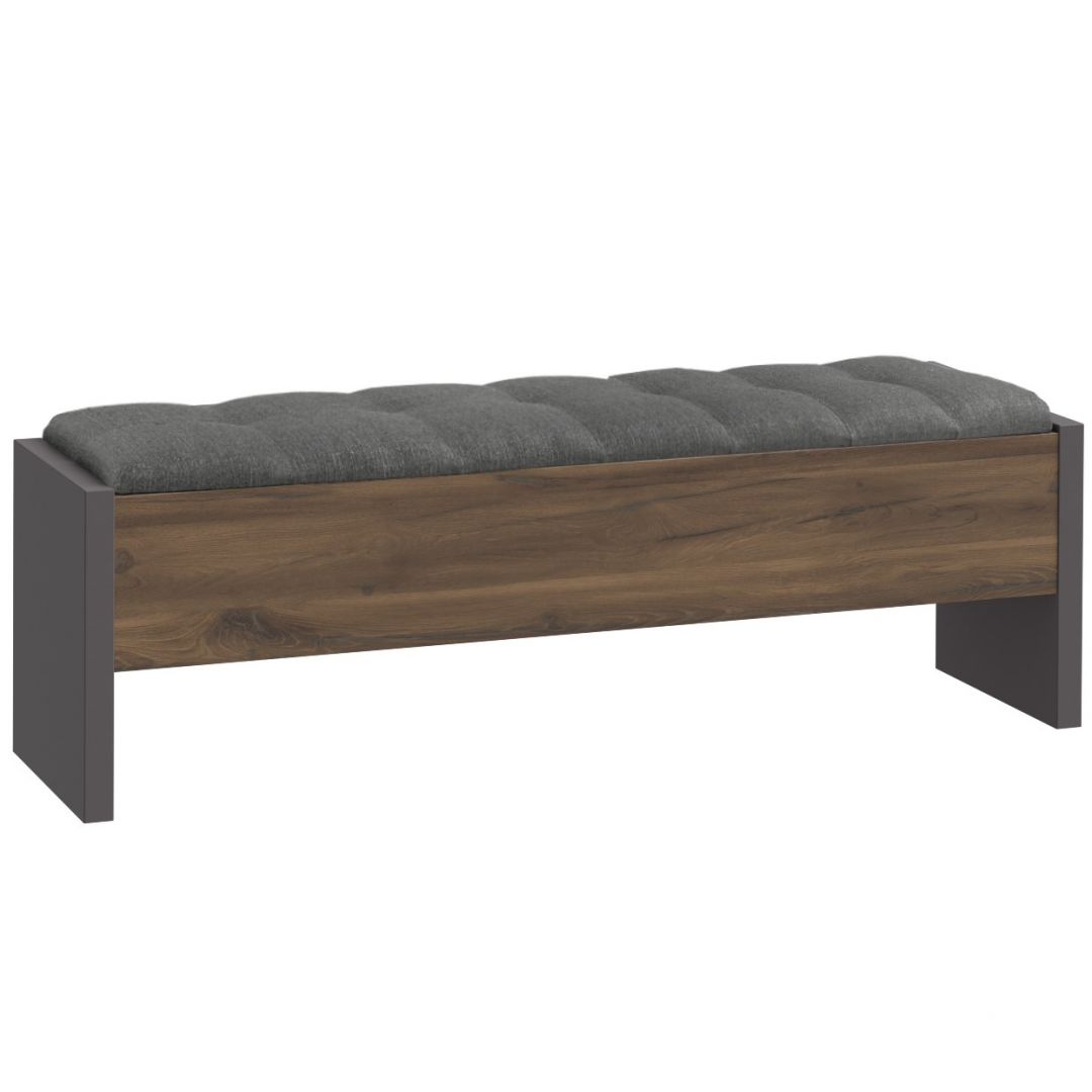 Bench PEMBURY dark oak+grey DLCT012-M777