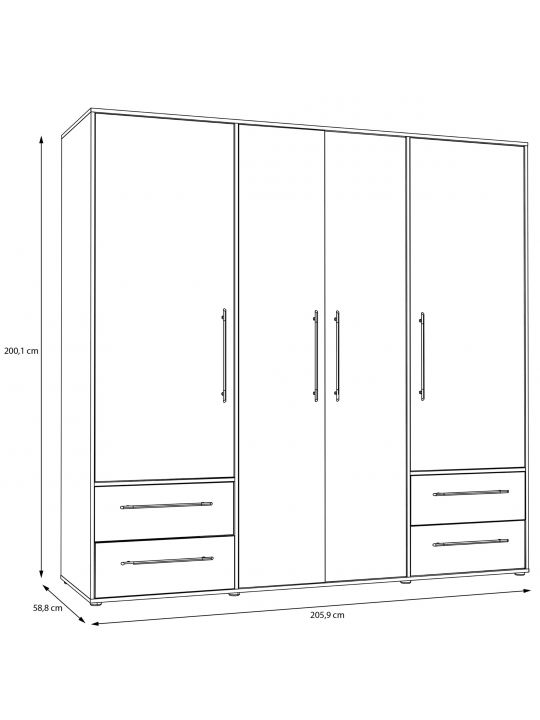 Wardrobe MOKKARIS oak+white MKSS846-C830