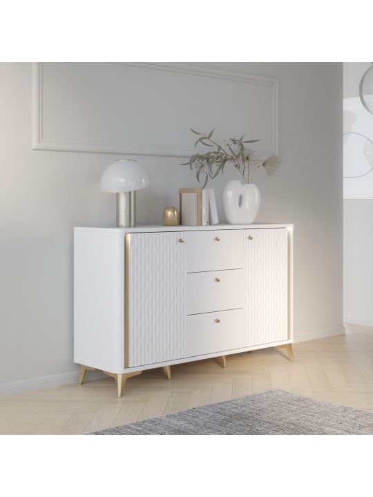 Chest FORREST HILLS white+gold FTHK231B-M841