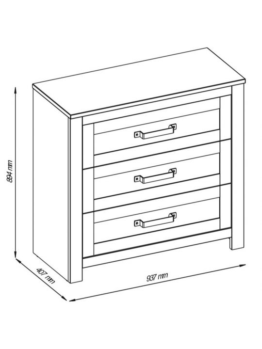 Chest TEOLO 1 white + oak (Lanzette G, color nimfea alba / oak craft gold)