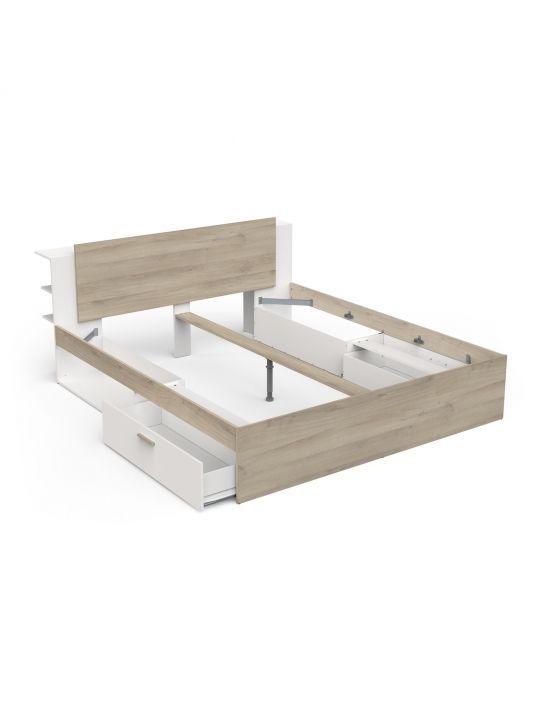 Bed LIFE 385319 180x200 Kronberg oak+white