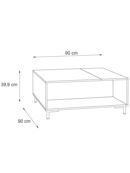 Coffee table GALACTIQUE sonoma+cement CNF2T501-C848