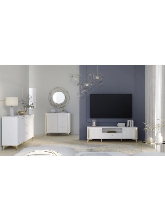 Chest FORREST HILLS white+gold FTHK231B-M841