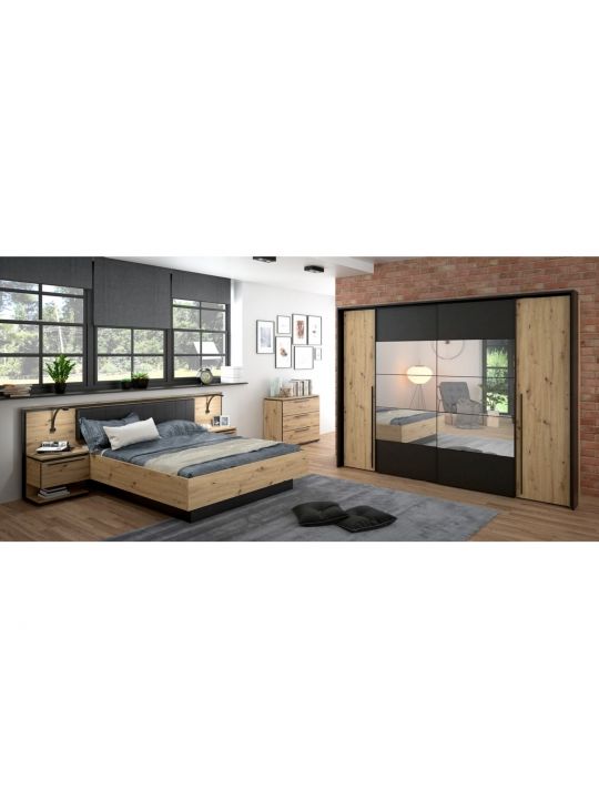 Chest IZO oak+black IZXK211-M195