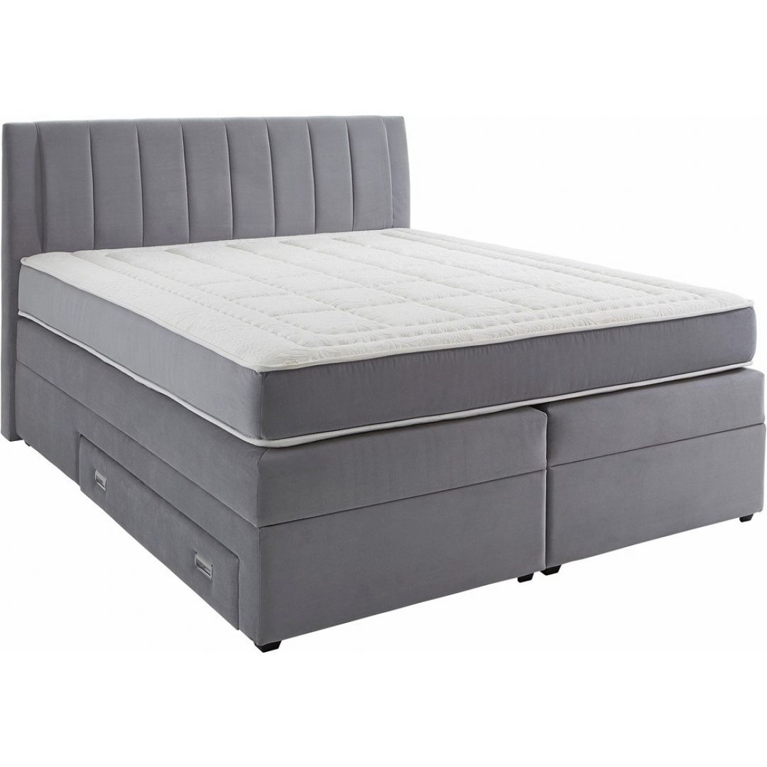 Box spring postelja JASMINA (160x200, siva - Orion 102, 164x214x120)