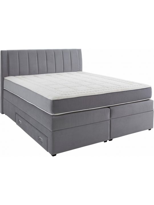Box spring postelja JASMINA (160x200, siva - Orion 102, 164x214x120)