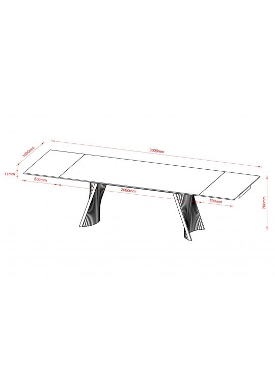 Extandable table TROPEJA 200-300x100