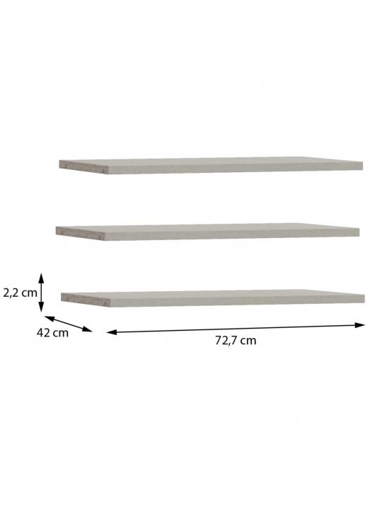Set treh dodatnih polic za FITTIO 150 cm Set treh dodatnih polic za FITTIO 150 cm