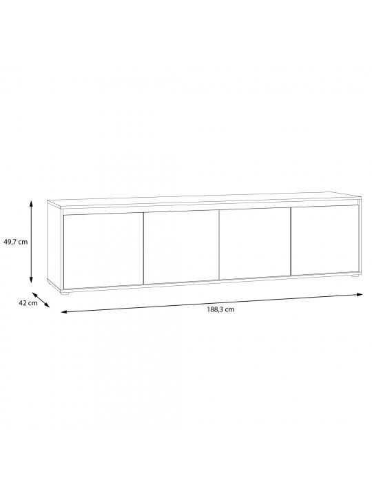 TV komoda SKELPE SXPT142-M961 bela + hrast