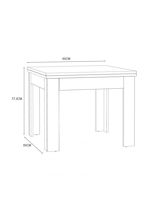 Raztegljiva miza LOTUS 95-190x95x75 cm hrast
