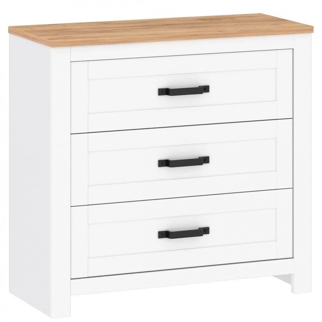 Chest TEOLO 1 white + oak (Lanzette G, color nimfea alba / oak craft gold)