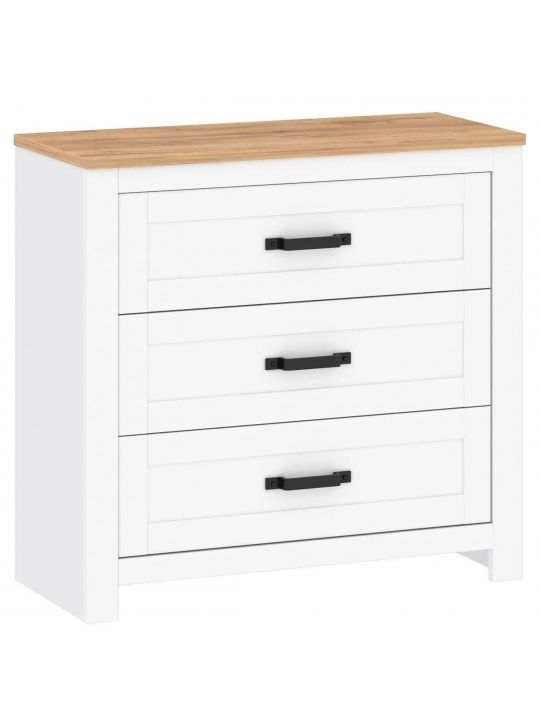 Chest TEOLO 1 white + oak (Lanzette G, color nimfea alba / oak craft gold)