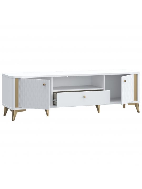 TV Chest FORREST HILLS white+gold FTHT131B-M841