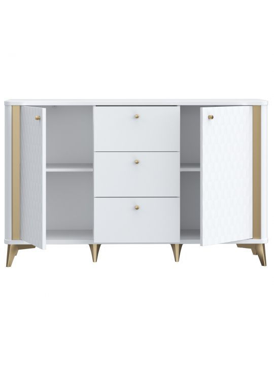 Chest FORREST HILLS white+gold FTHK231B-M841