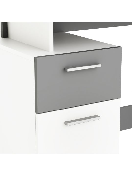 Office table PLATON 182294 white + grey (PLATON 182294)