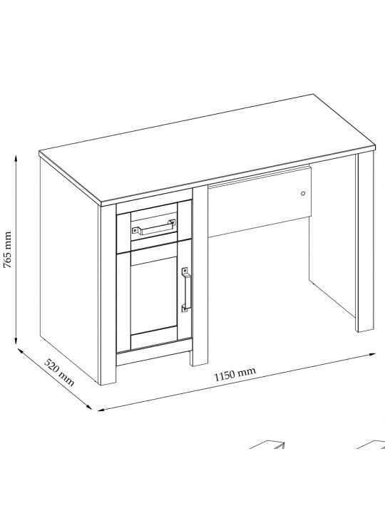 Office desk TEOLO 8 white + oak