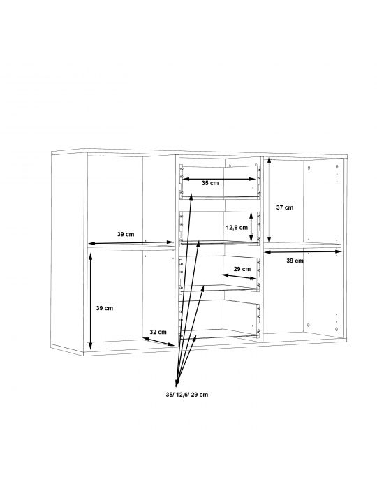 Komoda ANTUZA NTU231-M712 hrast + siva Komoda ANTUZA NTU231-M712 hrast + siva