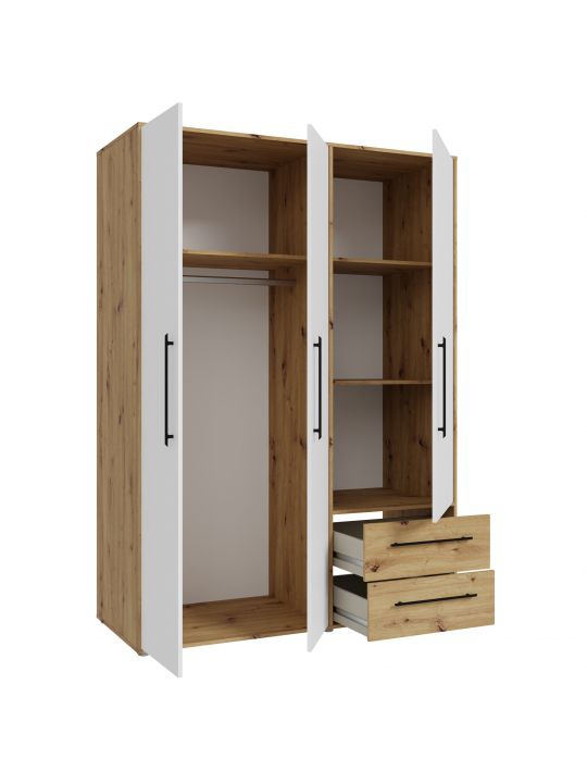 Wardrobe MOKKARIS oak+white MKSS833-C830