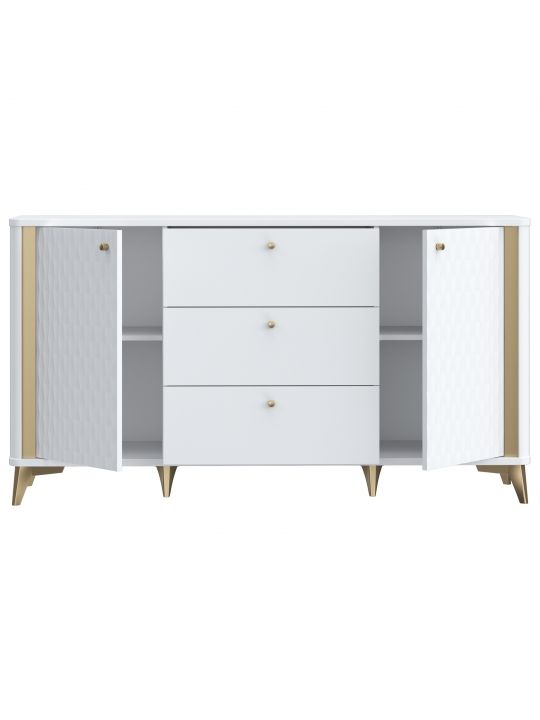 Chest FORREST HILLS white+gold FTHK232B-M841