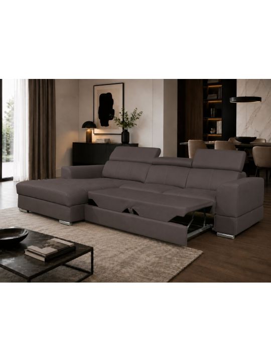 Sedežna garnitura MONTREAL REC 120 (rjava, Leva)