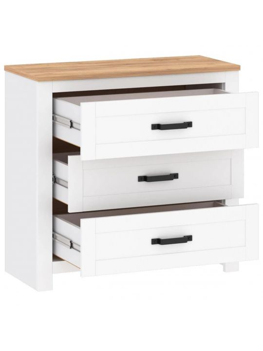 Chest TEOLO 1 white + oak (Lanzette G, color nimfea alba / oak craft gold)