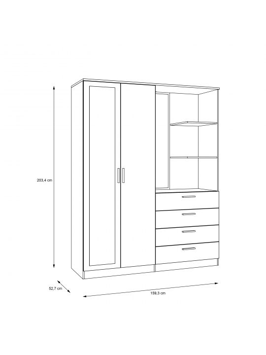 Garderobna omara DEWANIA DWXS731L-120 bela