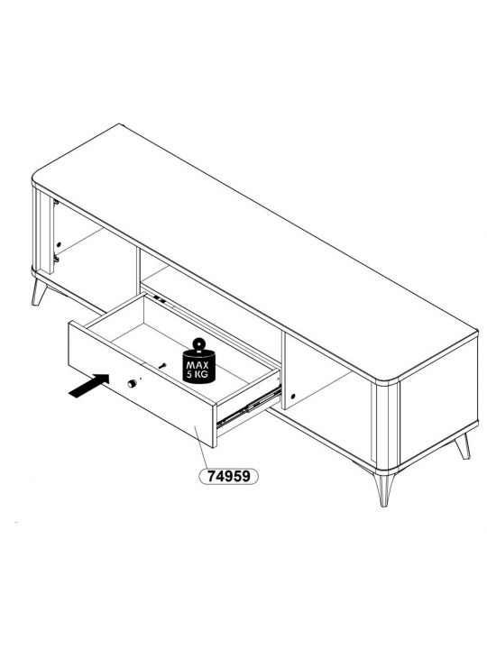 TV Chest FORREST HILLS white+gold FTHT131B-M841
