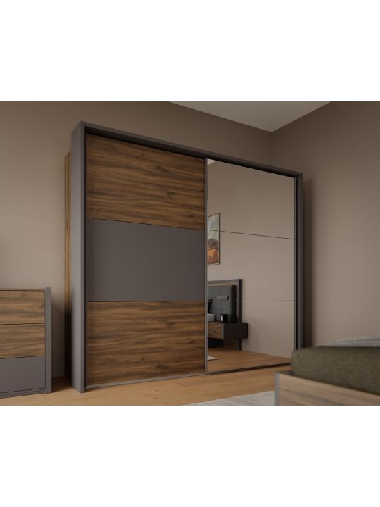 Wardrobe PEMBURY dark oak+grey DLCS92314-M777