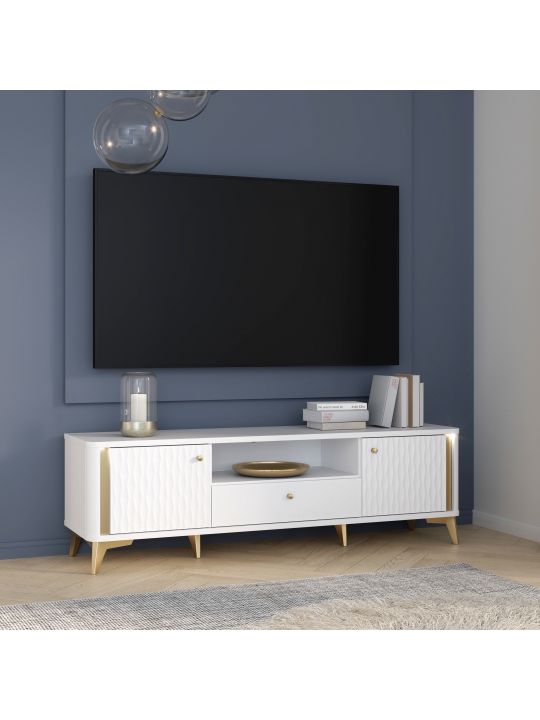 TV Chest FORREST HILLS white+gold FTHT131B-M841
