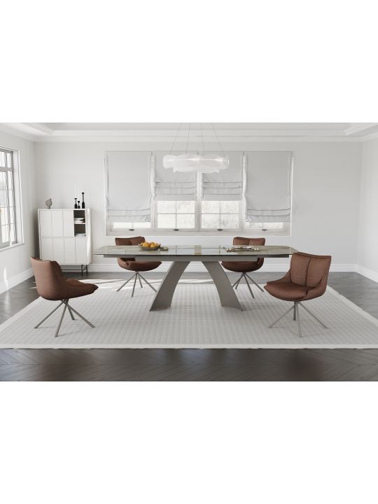 Raztegljiva miza TOKYO (40+200+40)x95x76cm rjava, imitavija amrmorja Raztegljiva miza TOKYO (40+200+40)x95x76cm rjava, imitavija amrmorja