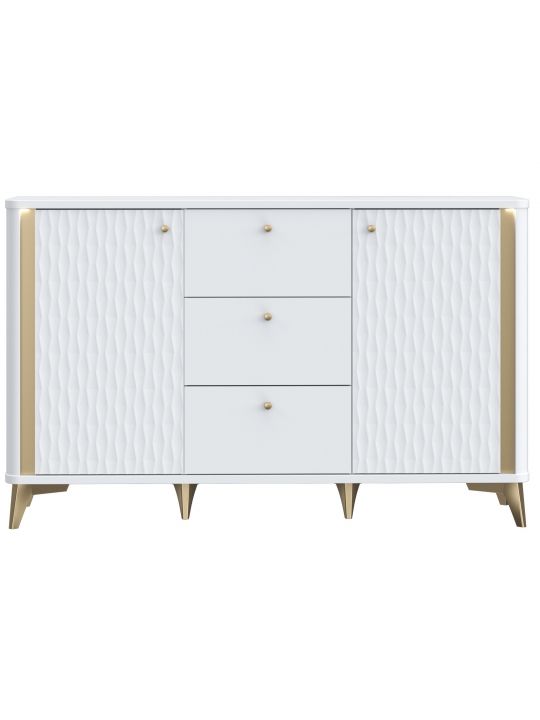 Chest FORREST HILLS white+gold FTHK231B-M841