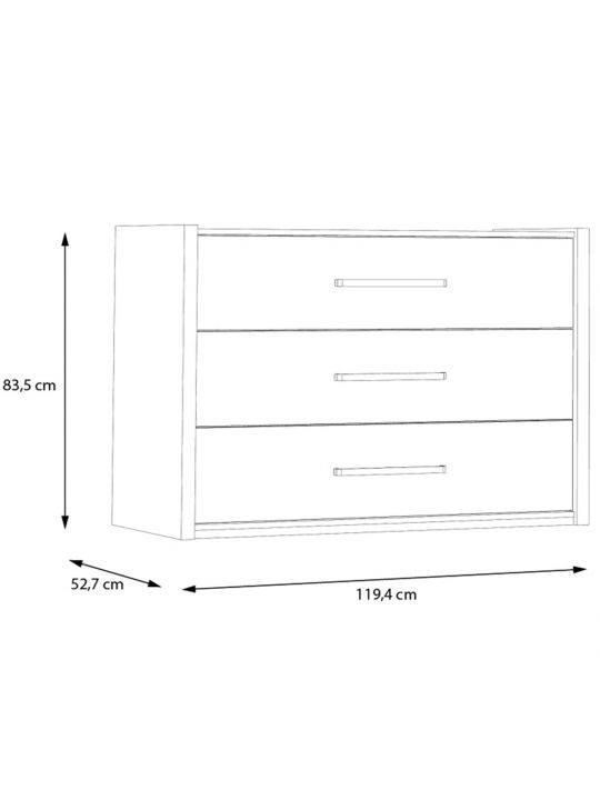Chest PEMBURY dark oak+grey DLCK215-M777