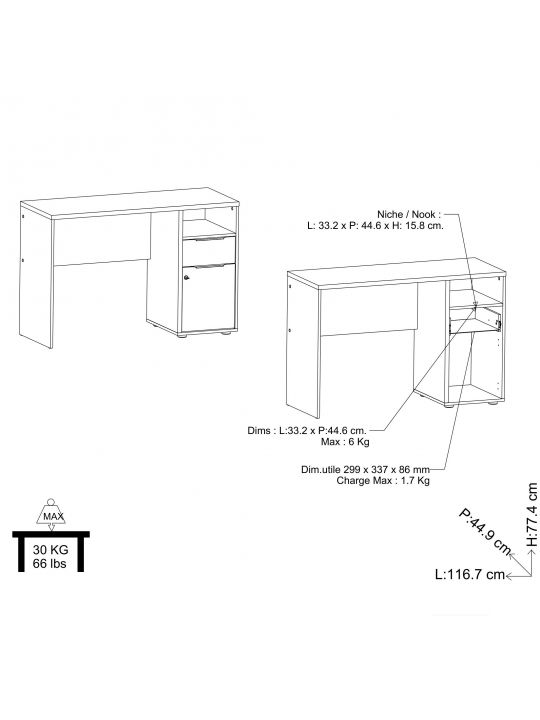 Office desk ACCESS 347764 white + brown (347764)