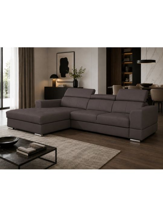 Sedežna garnitura MONTREAL REC 120 (rjava, Leva)
