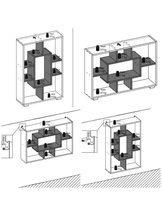 Cube cabinet PIENZA white (Split A rack, color white / white) Cube cabinet PIENZA white (Split A rack, color white / white)