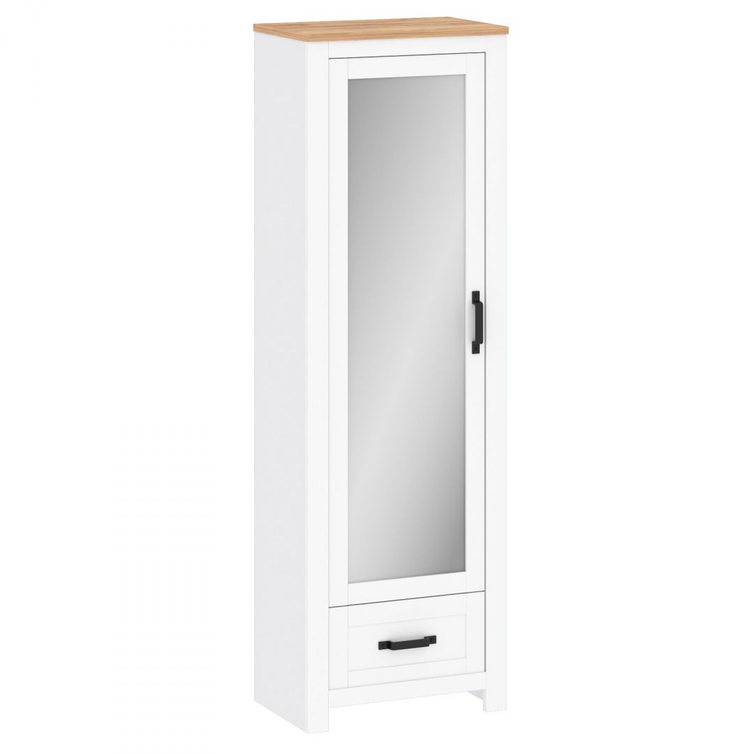 Wardrobe TEOLO 4 white + oak (Lanzette P, color nimfea alba / oak craft gold)
